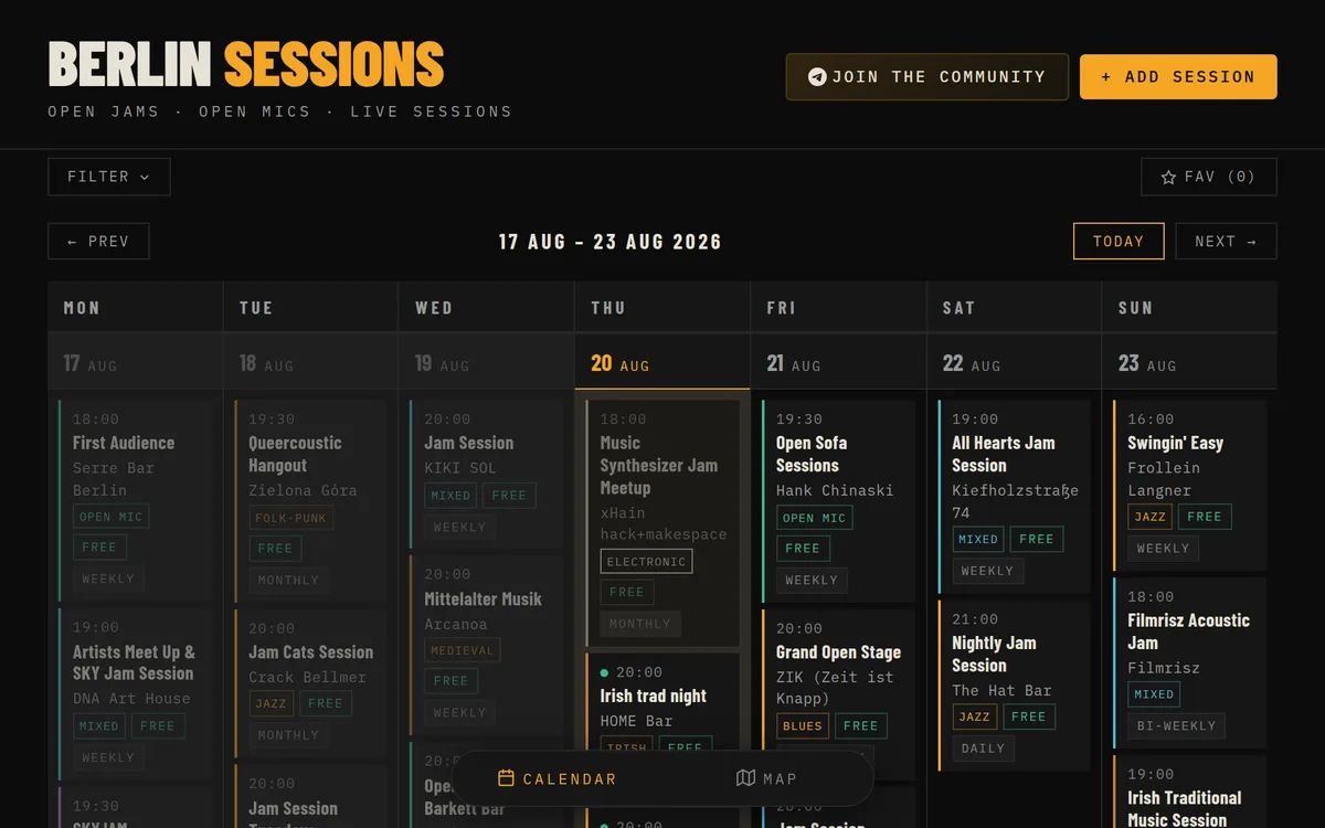Berlin Sessions website